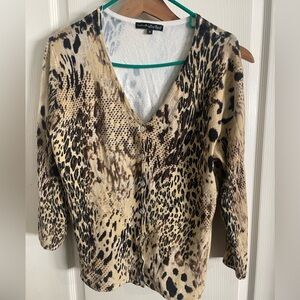 Pierri New York Leopard Print Cardigan